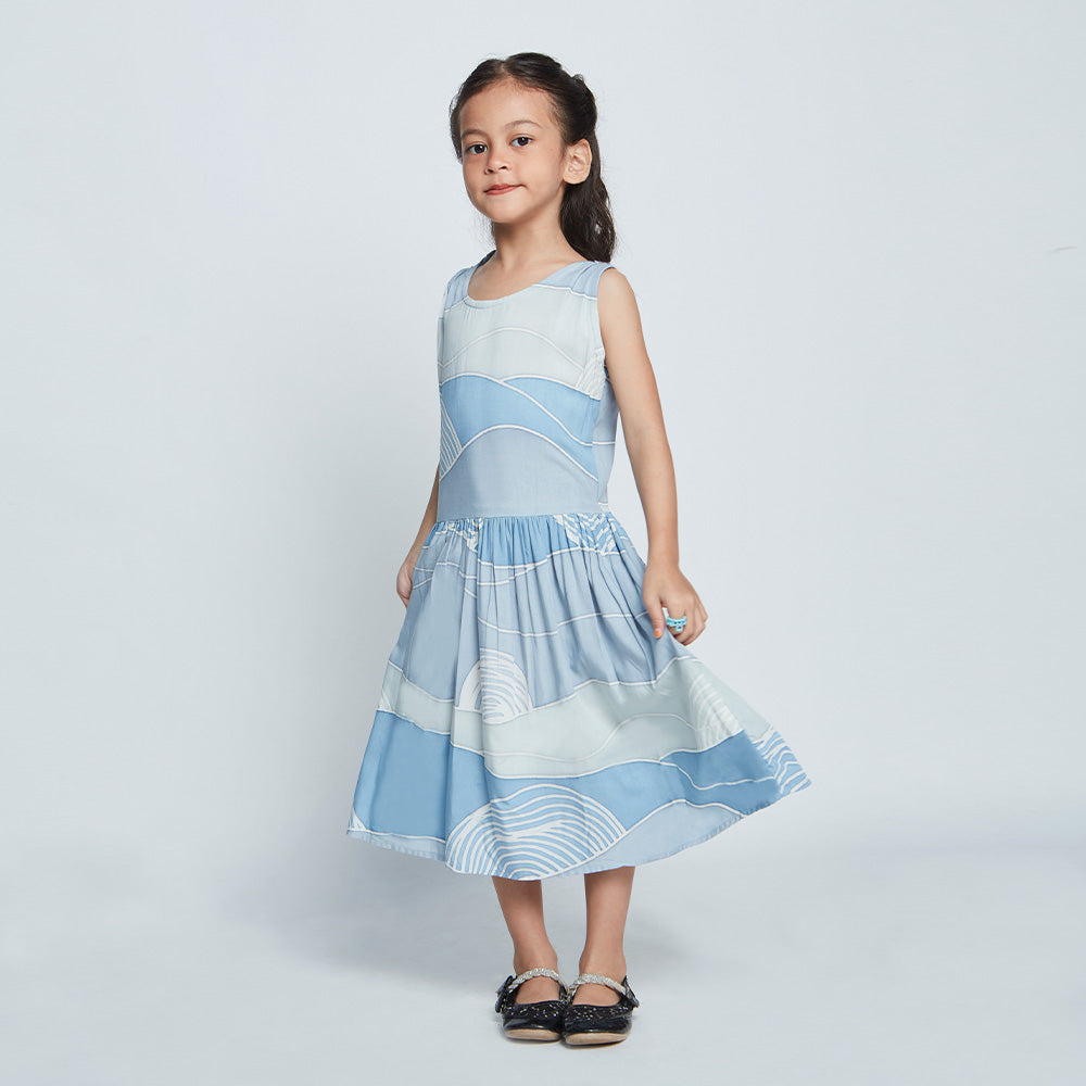Girl's Batik Dress - Sky Bukit