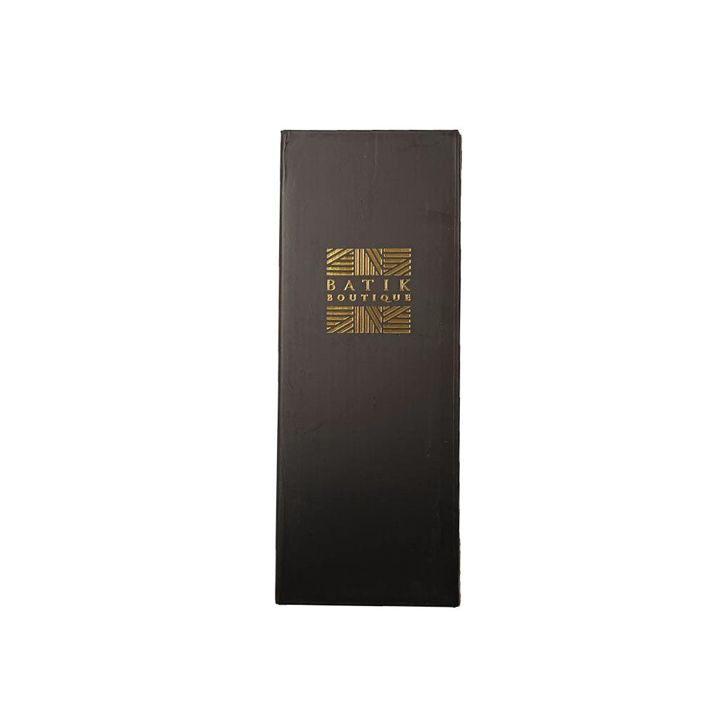 a black packaging for tumblers from batik boutqiue